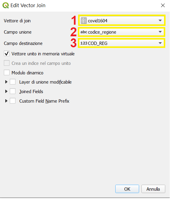 Finestra Edit vector join